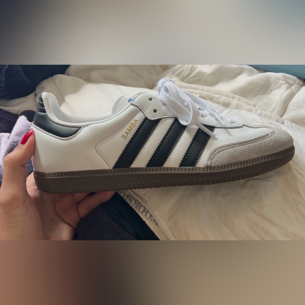 Adidas Samba White and Black Trainers